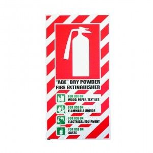 SIGN PSL FIRE EXTINGUISHER BLAZON ABE DRY POWDER PVC