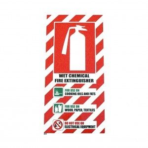 SIGN PSL FIRE EXTINGUISHER BLAZON WET CHEMICAL PVC EA
