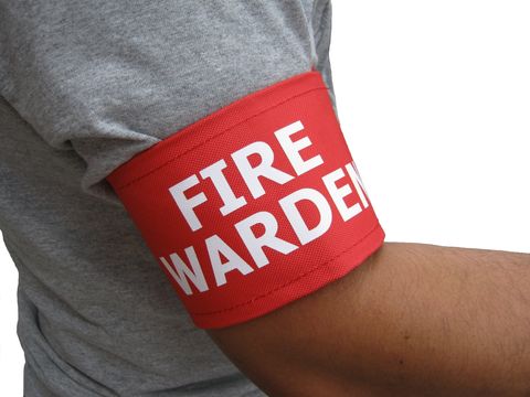 SIGN QSI WARDEN ARM BAND RED 100X300 EA
