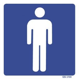 SIGN QSI MENS TOILETS PVC 180mm x 180mm EA