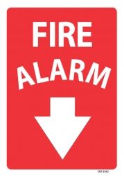 SIGN QSI FIRE ALARM PVC 240mm x 340mm EA