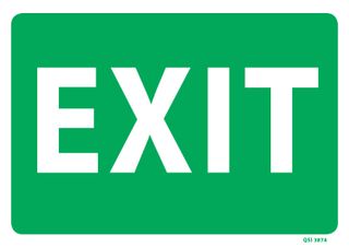 SIGN QSI EXIT PVC 240mm x 340mm EA