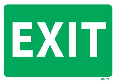 SIGN QSI EXIT PVC 240mm x 340mm EA