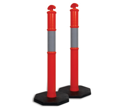 TRAFFIC BOLLARD AND 6KG RUBBER BASE EACH