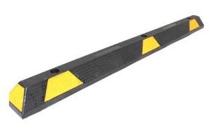 TRAFFIC WHEEL STOP 1.65M 15KG EACH WITH 3X DYNABOLTS BLK/YEL STRIPE