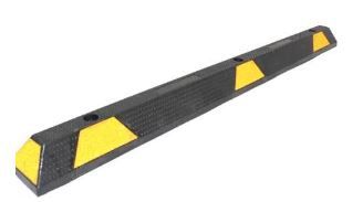TRAFFIC WHEEL STOP 1.65M 15KG EACH WITH 3X DYNABOLTS BLK/YEL STRIPE