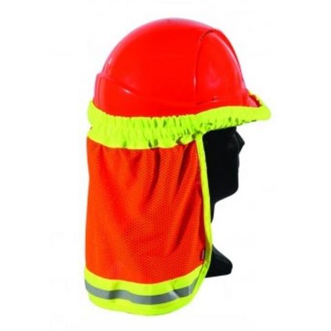HI-VIS HARD HAT ELASTIC SUN SHIELD