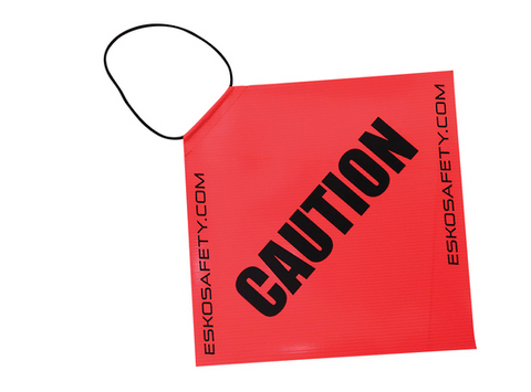 TRAFFIC HI-VIS CAUTION LONG LOAD FLAG WITH ELASTIC LOOP
