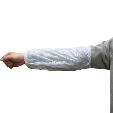 DISPOSABLE PE SLEEVE COVERS WHITE 400MM CTN 1000