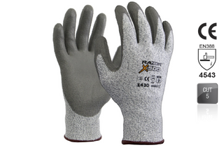 GLOVES ESKO RAZOR X500 CUT 5 GREY E430 PAIR