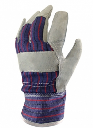 GLOVES LYNN RIVER DENIM BACK LEATHER PALM 6 PAIR PACK
