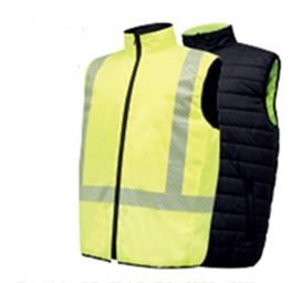 WORKWEAR HARD YAKKA DN REVERSIBLE PUFFER VEST FLURO YELLOW