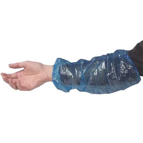 DISPOSABLE PE SLEEVE COVERS BLUE 400MM CTN 1000