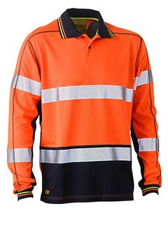 WORKWEAR BISLEY HIVIS MESH L/S SHIRT POLO