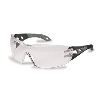 EYEWEAR UVEX PHEOS SAFETY SPEC CLEAR LENS FRAME BLACK/GREY
