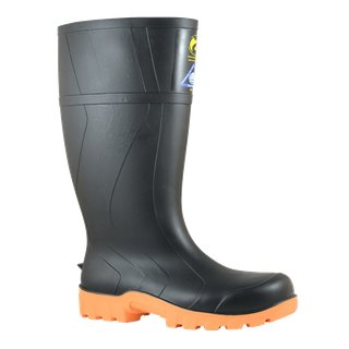 GUMBOOT BATA RIGGER BLACK ORANGE SOLE