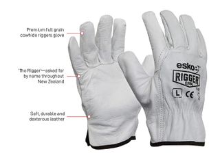 GLOVES ESKO RIGGER PREMIUM NATURAL COW GRAIN S PAIR