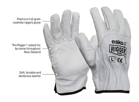 GLOVES ESKO RIGGER PREMIUM NATURAL COW GRAIN S PAIR