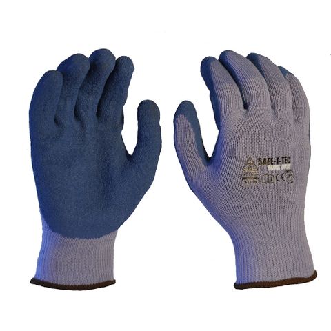 GLOVES SAFE-T-TEC BLUE LATEX RUBBER SMALL