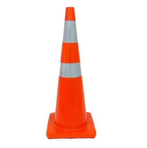 TRAFFIC CONE 2 BANDS PVC 900MM EA