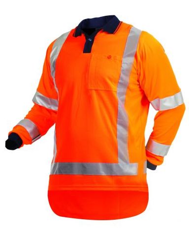WORKWEAR BISON POLO L/S TTMC-W17 POLY ORANGE (PTBPOLS)