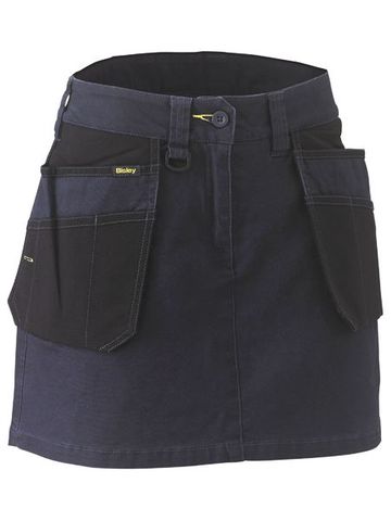 CLOTHING BISLEY FLEX & MOVE WOMENS SKORT STRETCH COTTON NAVY SZ 6 EA