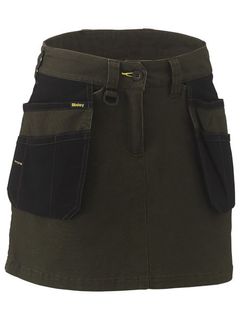CLOTHING BISLEY FLEX & MOVE WOMENS SKORT STRETCH COTTON OLIVE S6 EA