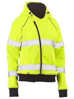 WORKWEAR BISLEY WOMENS TAPED HI VIS FLEECE JUMPER EA