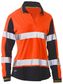 WORKWEAR BISLEY HI VIS WOMENS V NECK L/S TAPED TWO TONE EA