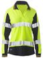 WORKWEAR BISLEY HI VIS WOMENS V NECK L/S TAPED TWO TONE EA
