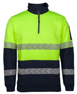 WORKWEAR JB'S 1/2 ZIP SEGMENTED TAPE FLEECY ORANGE/NAVY EACH