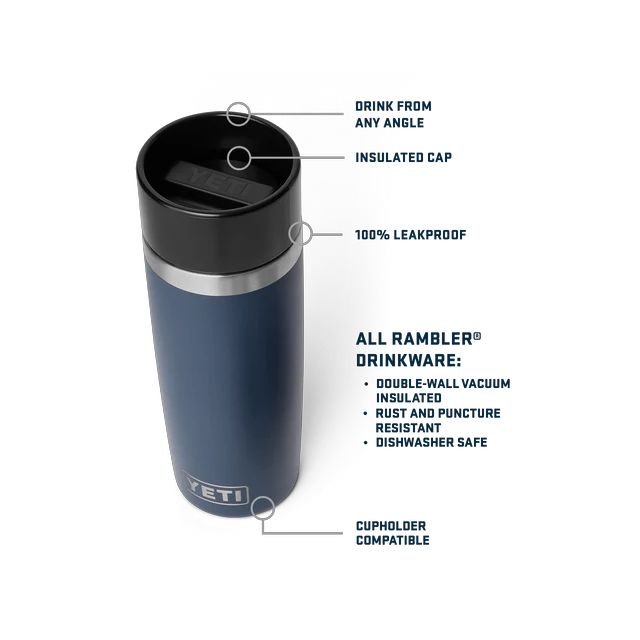 Yeti Rambler 16oz Travel Bottle with Commuter Cap Features