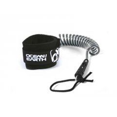 O&e Coiled Body Board Leash - Blk