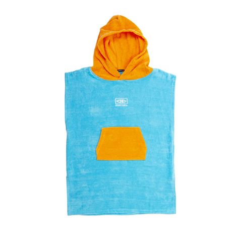 O&e Toddlers  Hooded Poncho Blue