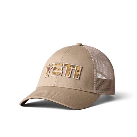 Yeti Camo Logo Badge Trucker Hat - Khaki