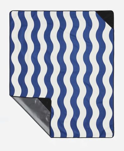 Slowtide Stripe Picnic Blanket Deep Pool