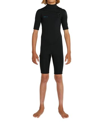 O'Neill Boy's Defender Spring Suit Chest Zip Short Sleeve - Black