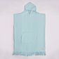 O&e Ladies Waffle Poncho Bleached Aqua