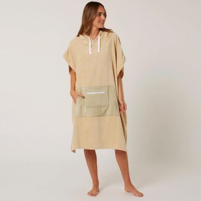 O&e Ladies Daydream Hooded Poncho - Beig