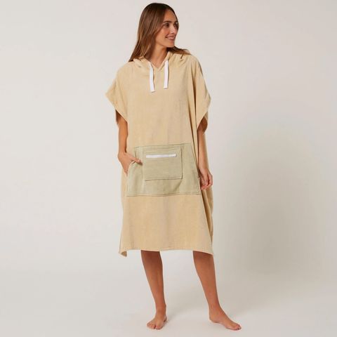 O&e Ladies Daydream Hooded Poncho - Beig