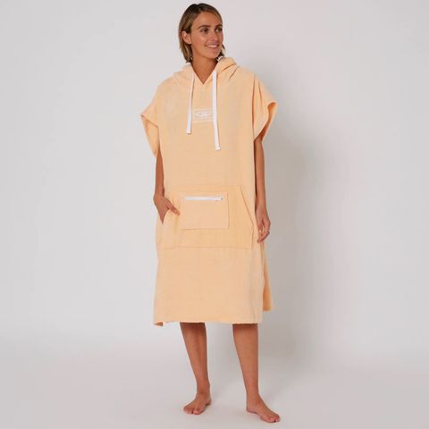 O&e Ladies Honey Hooded Poncho - Peach
