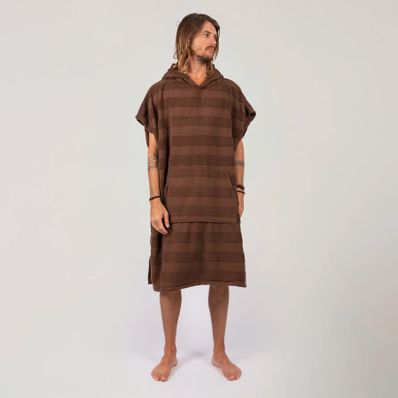 O&e Layz Men's Hooded Poncho - Cocoa