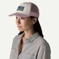Patagonia P-6 Logo Trucker Hat - White w/Quiet Violet