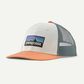 Patagonia P-6 Logo Lopro Trucker - White w/ Peach Sherbet