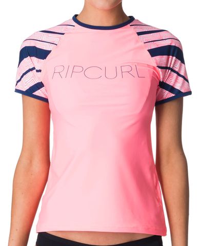 Rip Curl Ladies Flywire Ss Uv Tee - Coral