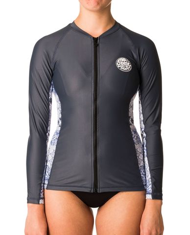 Rip Curl Chicama Zip thru L/s UV Tee Navy