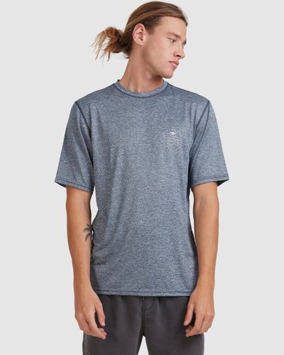 Billabong&nbsp;Wavey Davey Loose Fit Short Sleeve Rash Vest - Navy Heather