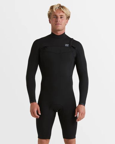 Billabong Revolution Natural Chest ZIp Long Sleeve Springsuit - Black