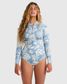 Billabong Salty Dayz Natural Long Sleeve Springsuit - Blue Shadow