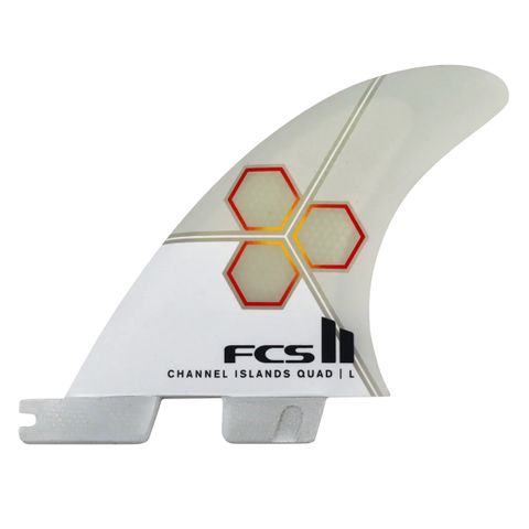 FCS II CI Upright Quad Rear Fin Set - White 